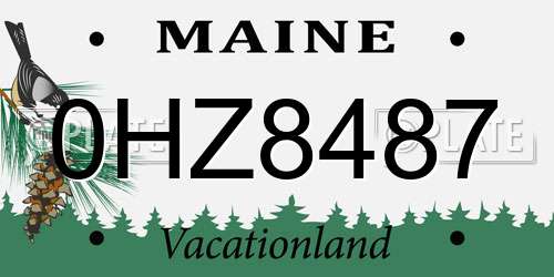 0HZ8487 Maine License Plate