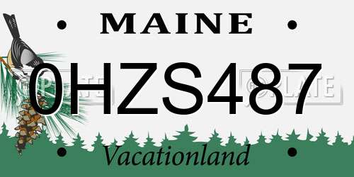 0HZS487 Maine License Plate