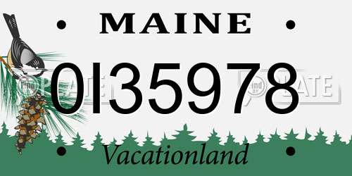 0I35978 Maine License Plate