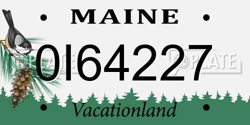 0I64227 Maine License Plate