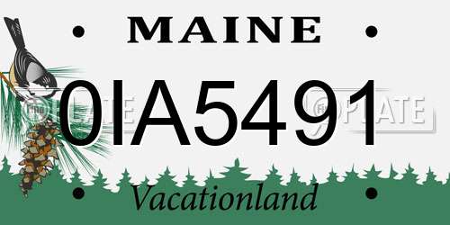 0IA5491 Maine License Plate