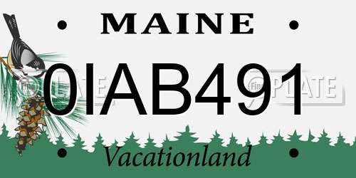 0IAB491 Maine License Plate