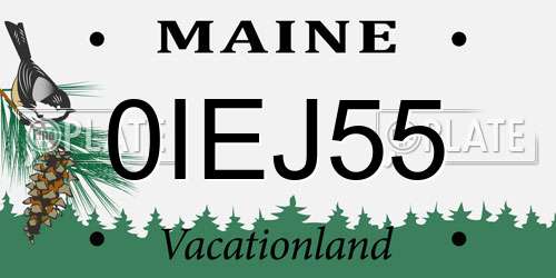 0IEJ55 Maine License Plate