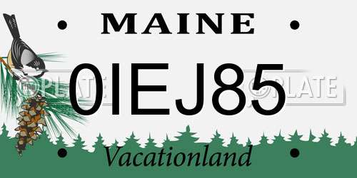 0IEJ85 Maine License Plate