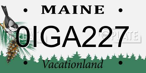 0IGA227 Maine License Plate