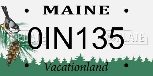 0IN135 Maine License Plate