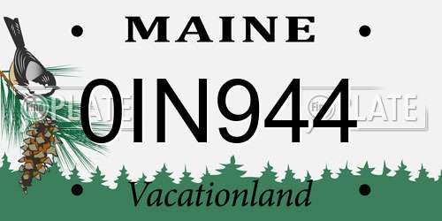 0IN944 Maine License Plate