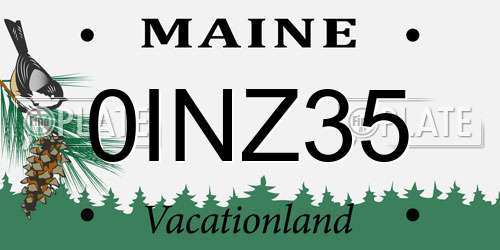0INZ35 Maine License Plate