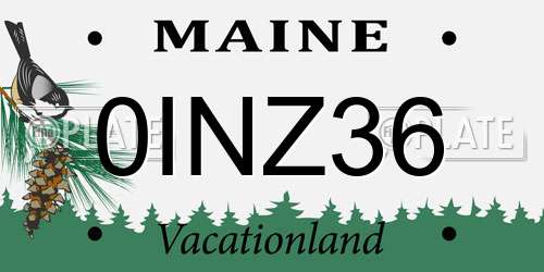 0INZ36 Maine License Plate