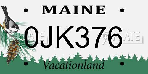 0JK376 Maine License Plate