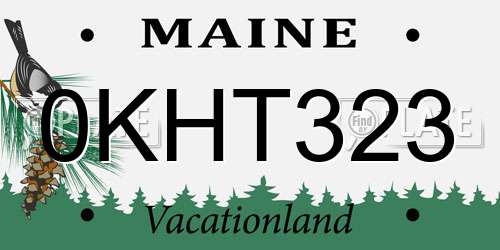 0KHT323 Maine License Plate