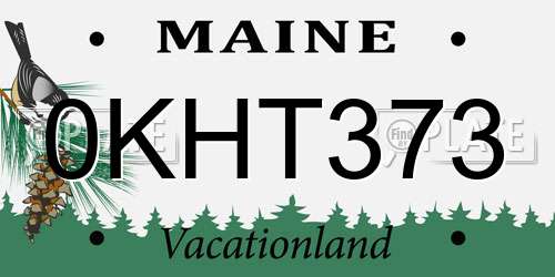 0KHT373 Maine License Plate