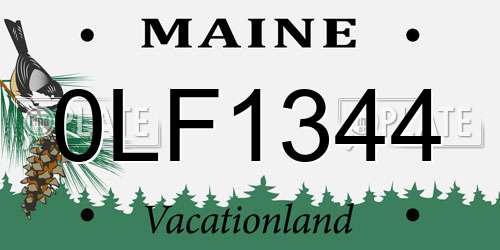 0LF1344 Maine License Plate