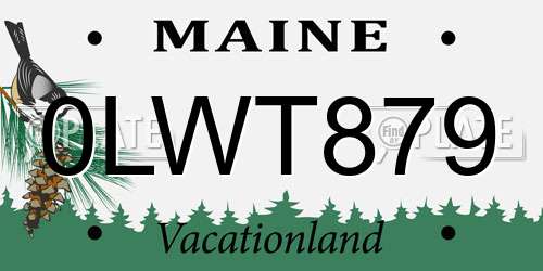 0LWT879 Maine License Plate
