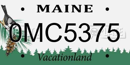 0MC5375 Maine License Plate