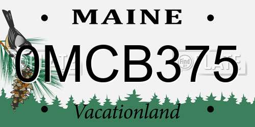 0MCB375 Maine License Plate