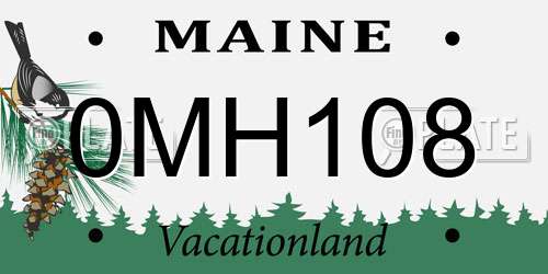 0MH108 Maine License Plate