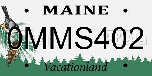 0MMS402 Maine License Plate