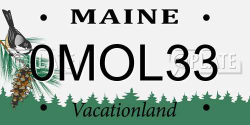0MOL33 Maine License Plate
