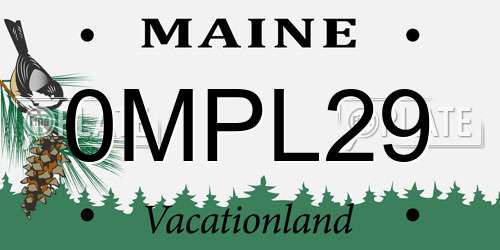 0MPL29 Maine License Plate