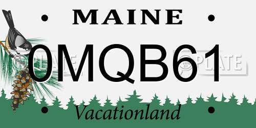 0MQB61 Maine License Plate