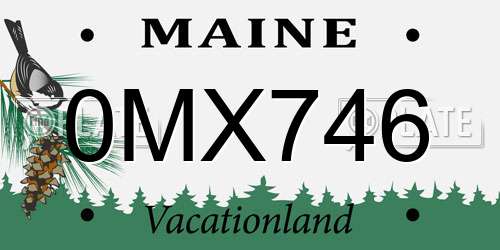 0MX746 Maine License Plate