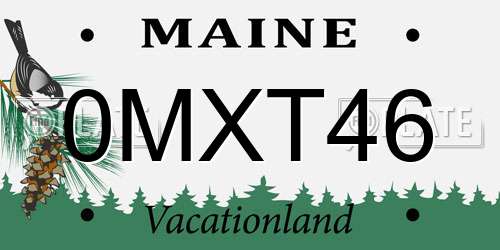 0MXT46 Maine License Plate