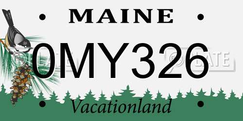 0MY326 Maine License Plate