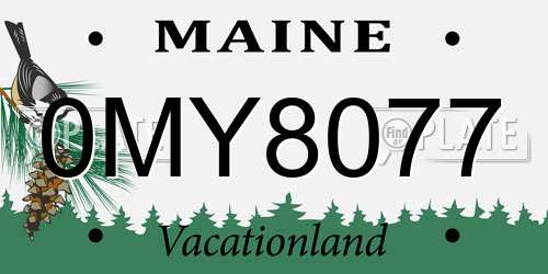 0MY8077 Maine License Plate