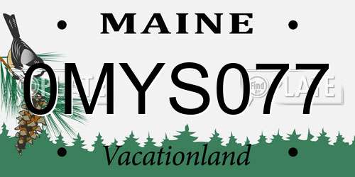 0MYS077 Maine License Plate