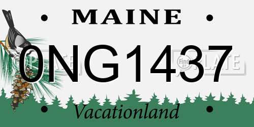 0NG1437 Maine License Plate