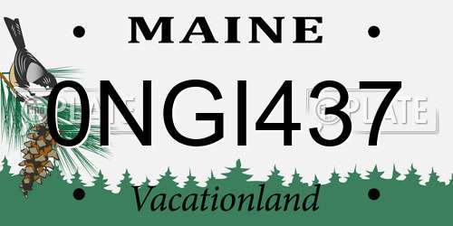 0NGI437 Maine License Plate