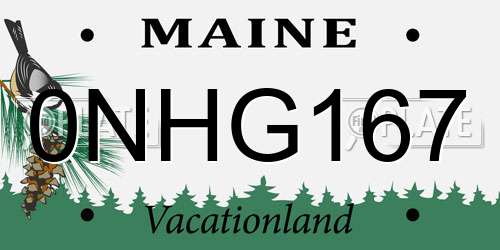 0NHG167 Maine License Plate