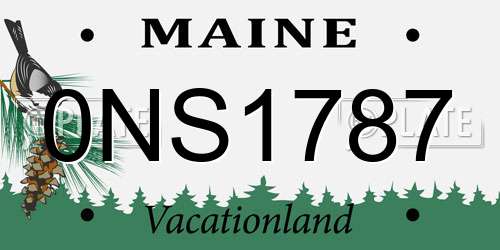 0NS1787 Maine License Plate