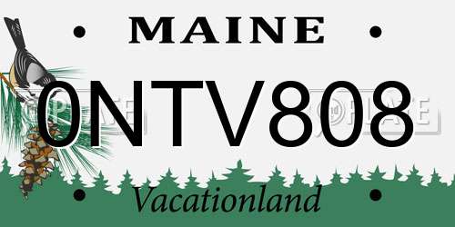 0NTV808 Maine License Plate