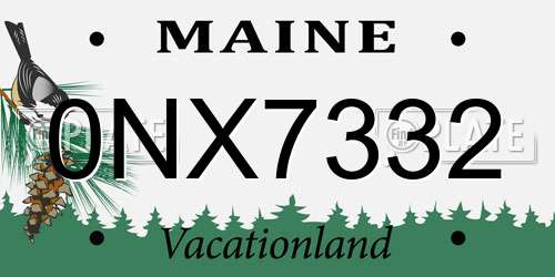 0NX7332 Maine License Plate