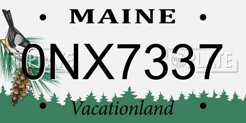 0NX7337 Maine License Plate