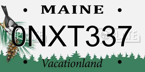 0NXT337 Maine License Plate