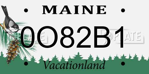 0O82B1 Maine License Plate