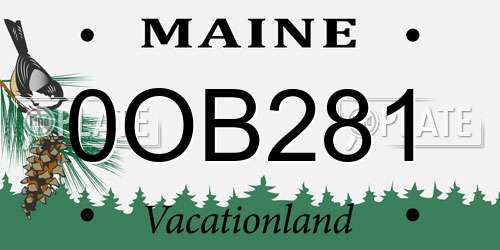 0OB281 Maine License Plate