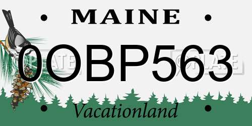 0OBP563 Maine License Plate