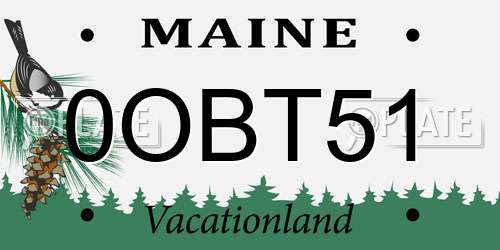 0OBT51 Maine License Plate