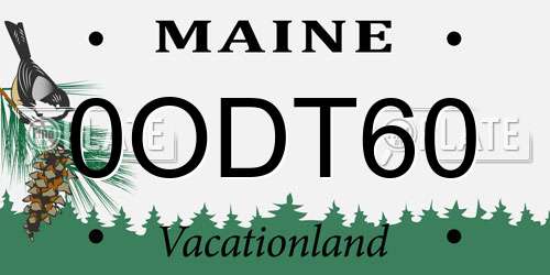 0ODT60 Maine License Plate