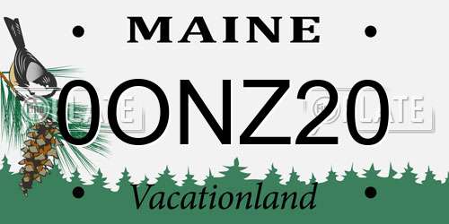 0ONZ20 Maine License Plate