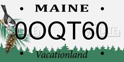 0OQT60 Maine License Plate