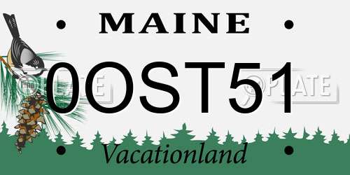 0OST51 Maine License Plate