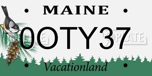 0OTY37 Maine License Plate