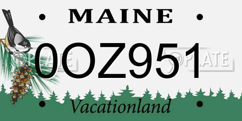 0OZ951 Maine License Plate