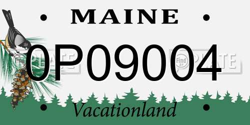 0P09004 Maine License Plate