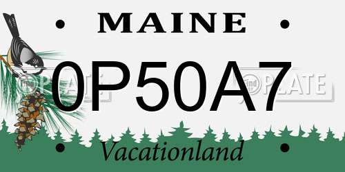 0P50A7 Maine License Plate